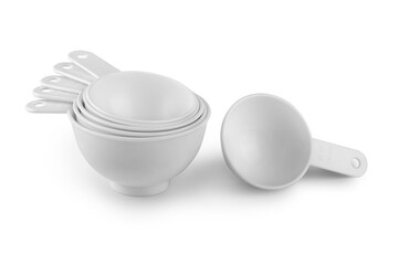 Set of Measuring cups isolated on white. Clipping path.