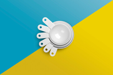 Set of Measuring cups, Top view, Clipping path.