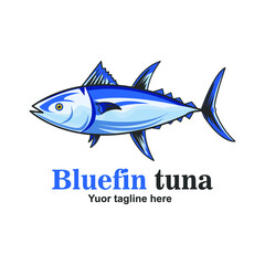 Tuna fish Logo Design Template. fishing club logo.