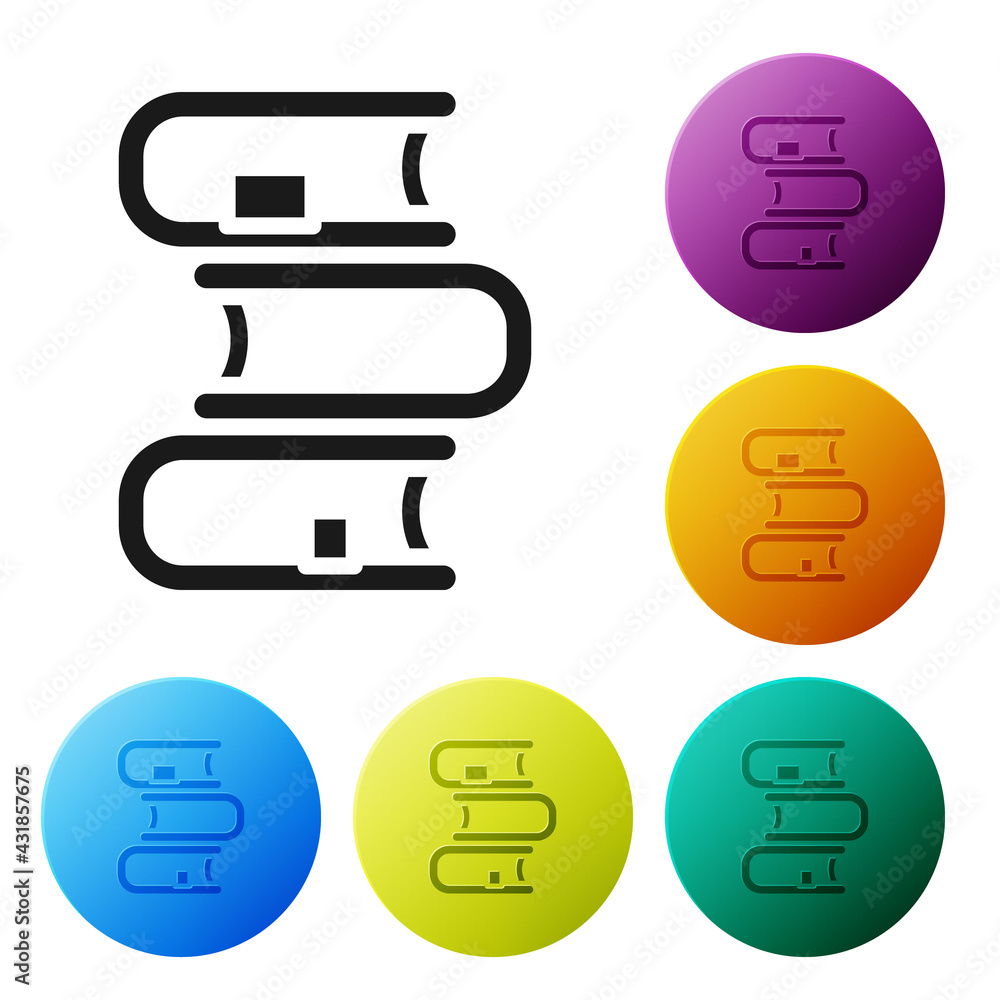 Poster black book icon isolated on white background. set icons in color circle buttons. vector