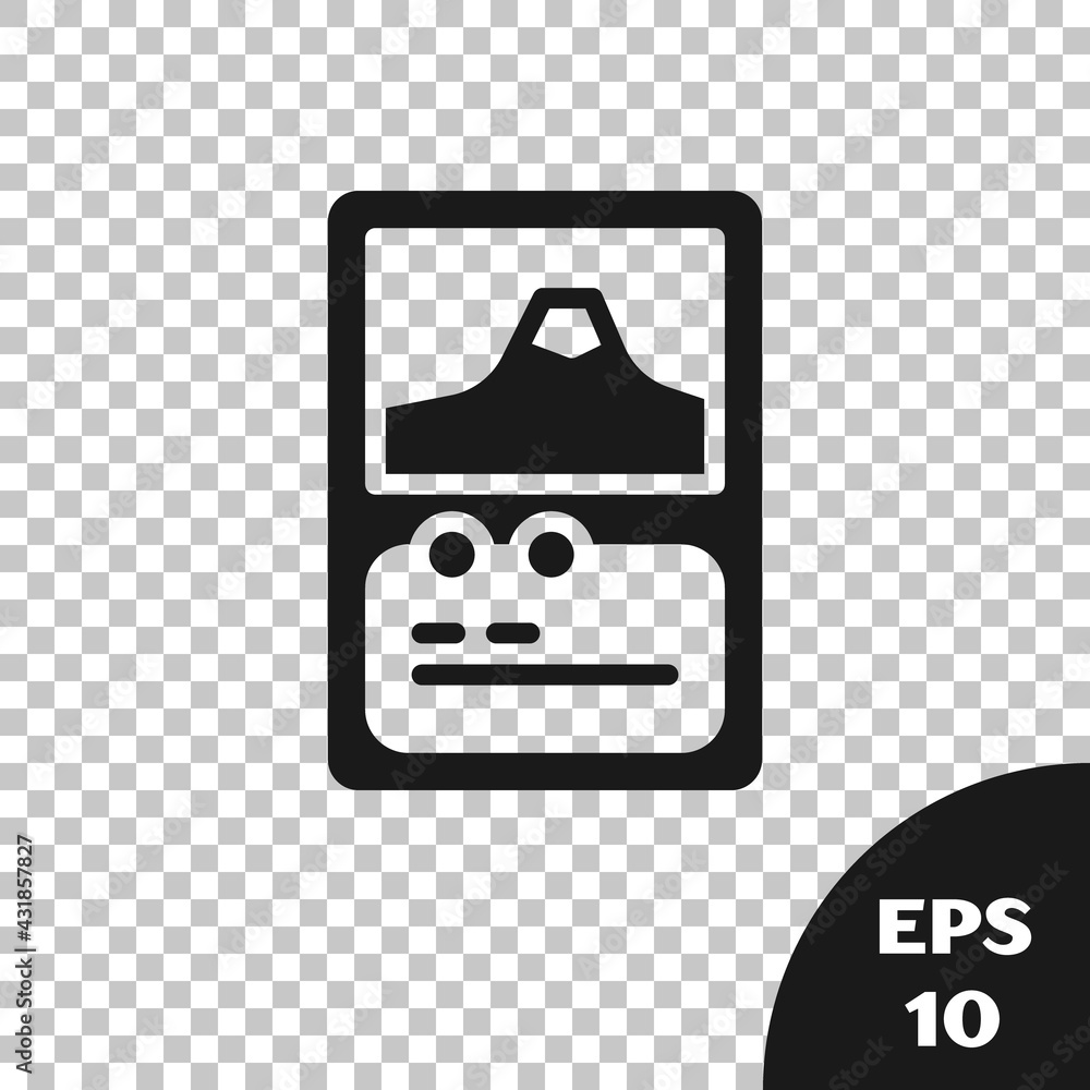 Poster black card game collection icon isolated on transparent background. fantasy ui kit with magic items.