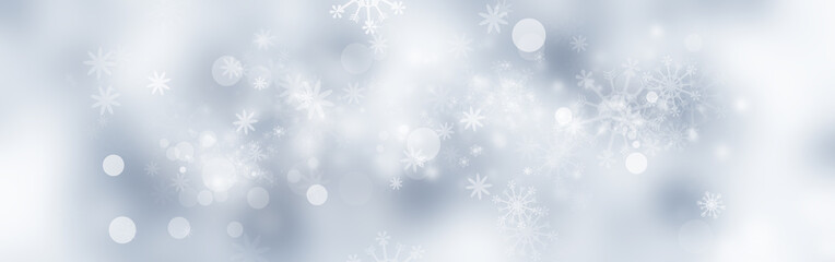 Naklejka premium white snow blur abstract background. Bokeh Christmas blurred beautiful shiny Christmas lights