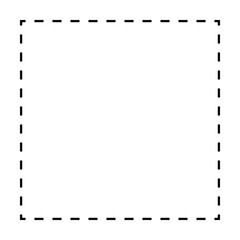Fototapeta premium Square shape dashed icon vector symbol for creative graphic design ui element in a pictogram illustration