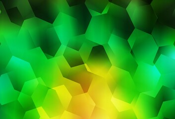 Light Green, Yellow vector template in hexagonal style.
