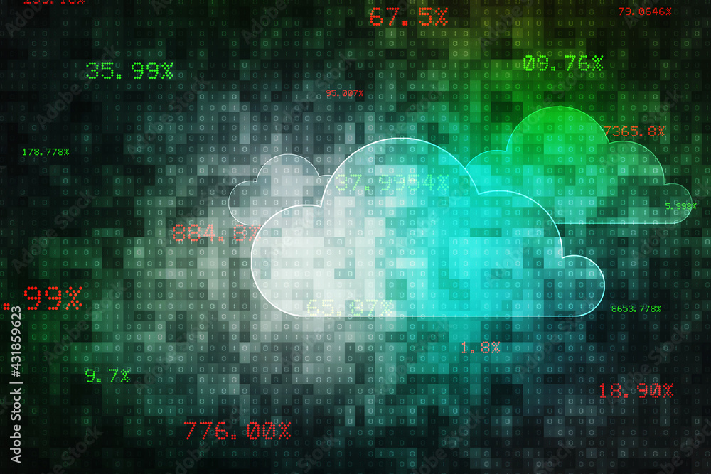 Poster cloud network in abstract technology background. cloud networking concept.