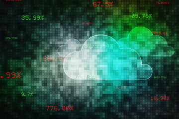 Cloud network in abstract technology background. Cloud networking concept.
