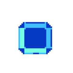 Precious stone pixel art icon. Gemstone. Isolated vector illustration. Game assets 8-bit sprite. Design stickers, logo for jewelry store, mobile app.