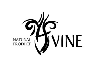 Vector logo drawn by hand. Wine Making Jug
