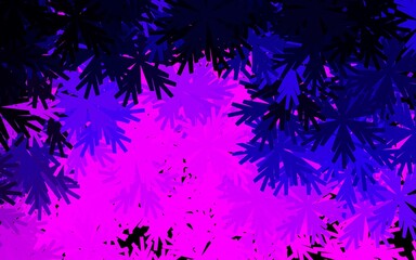 Fototapeta na wymiar Dark Purple vector elegant wallpaper with flowers.