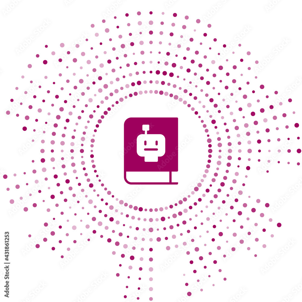 Poster purple user manual icon isolated on white background. user guide book. instruction sign. read before