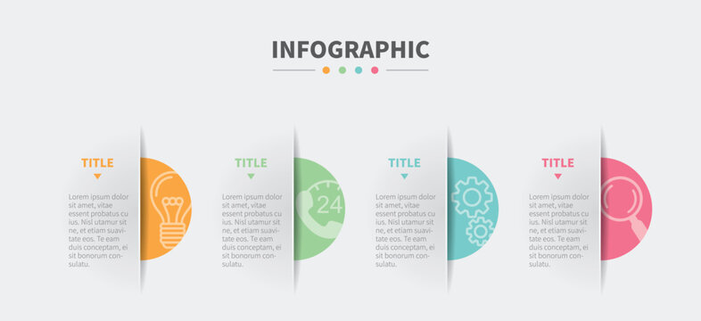 vector illustration infographic design template with icons. Template for process, presentations, layout, banner, brochure.