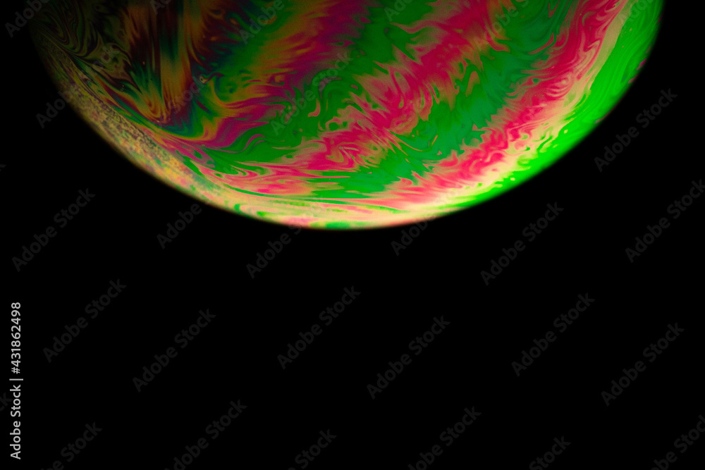 Sticker abstract background planet. globe planet earth in galaxy universe space with sun on black background
