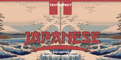 Japanese Editable Text Vector - obrazy, fototapety, plakaty