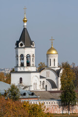 Fototapeta na wymiar View of Bogorodice-Rozhdestvensky monastery on sunny autumn day. Vladimir, Vladimir Oblast, Russia.