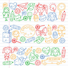 Fototapeta premium Creativity and imagination. Vector illustration. Children education.