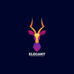 Vector Logo Illustration Elegant Gradient Colorful Style.
