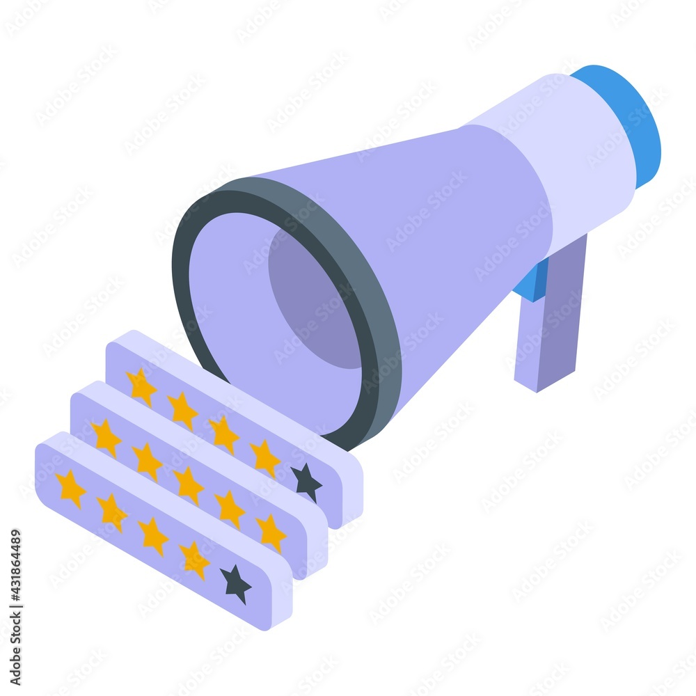 Poster megaphone reviews icon. isometric of megaphone reviews vector icon for web design isolated on white 