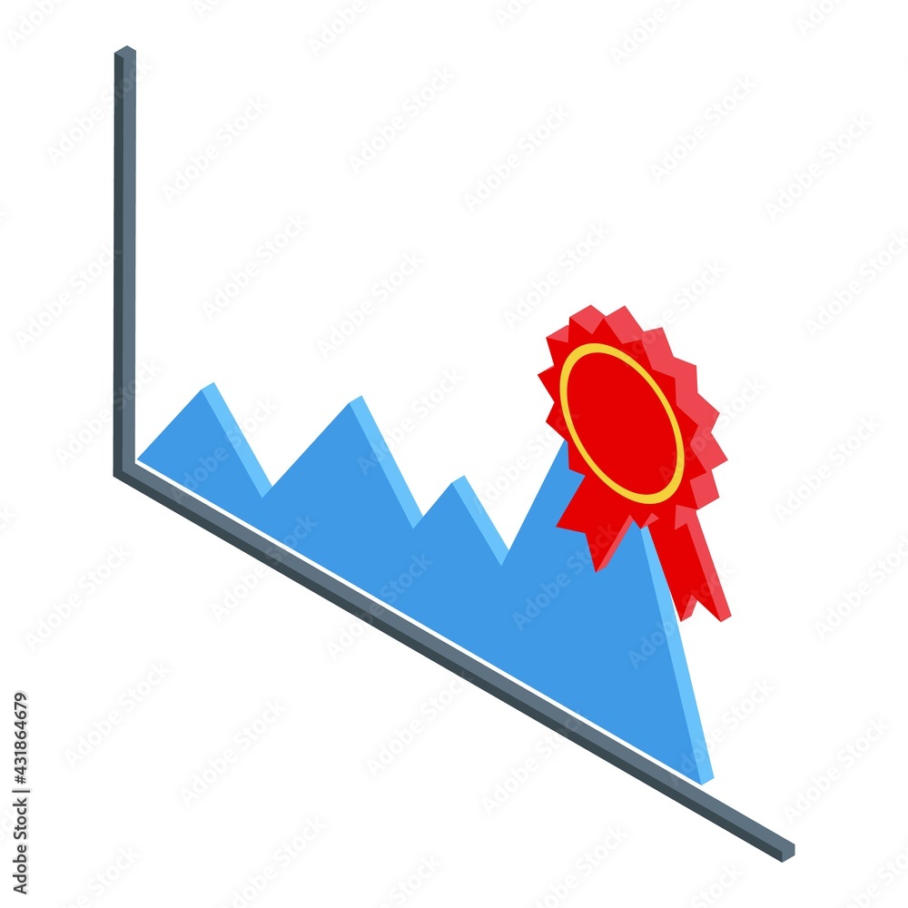 Poster marketing graph icon. isometric of marketing graph vector icon for web design isolated on white back