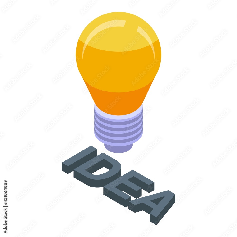 Poster bulb idea icon. isometric of bulb idea vector icon for web design isolated on white background