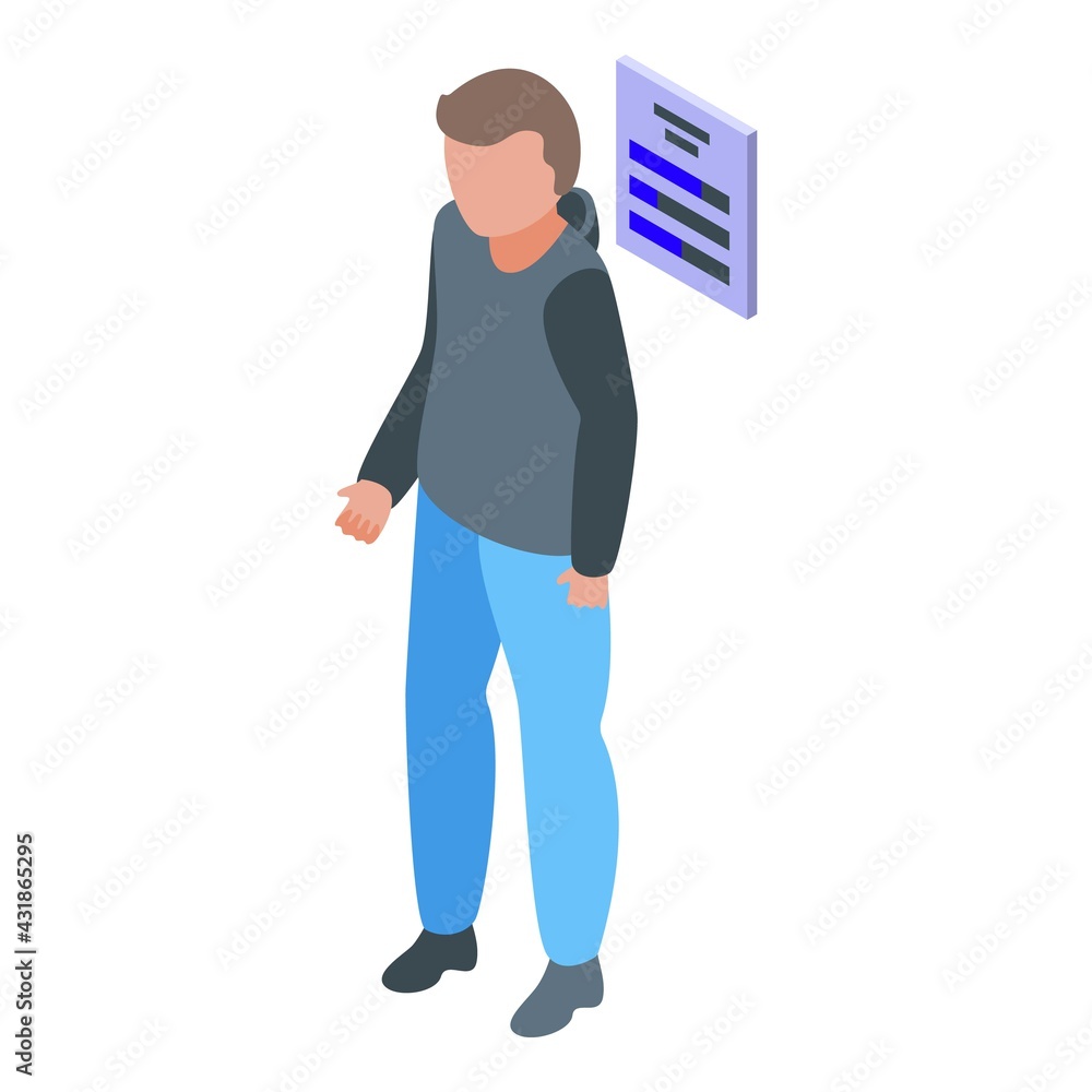 Poster target clients icon. isometric of target clients vector icon for web design isolated on white backgr