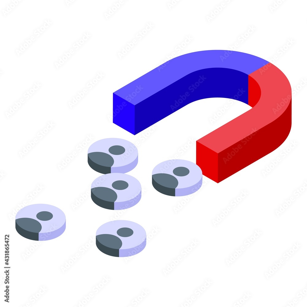 Poster magnet clients icon. isometric of magnet clients vector icon for web design isolated on white backgr