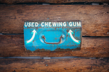 small mailbox on a wooden background