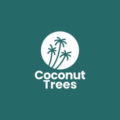 coconut tree palm logo vector icon illustration