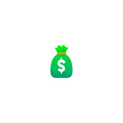 Colorful gradient style money bag logo illustration