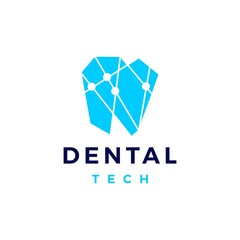 Fototapeta premium dental tech geometric connection logo vector icon illustration