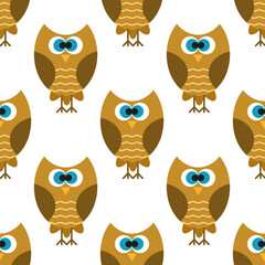 Seamless pattern with owls.