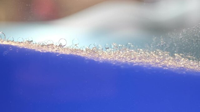 blue water aquarium, wave movement demonstration