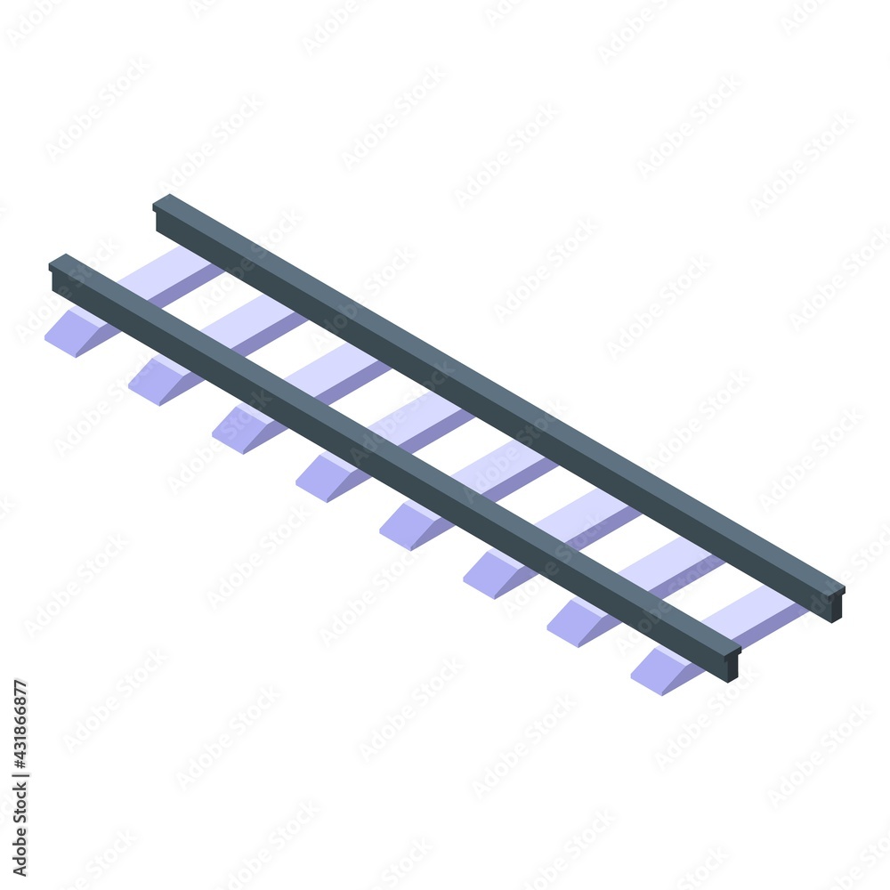 Aufkleber railway icon. isometric of railway vector icon for web design isolated on white background