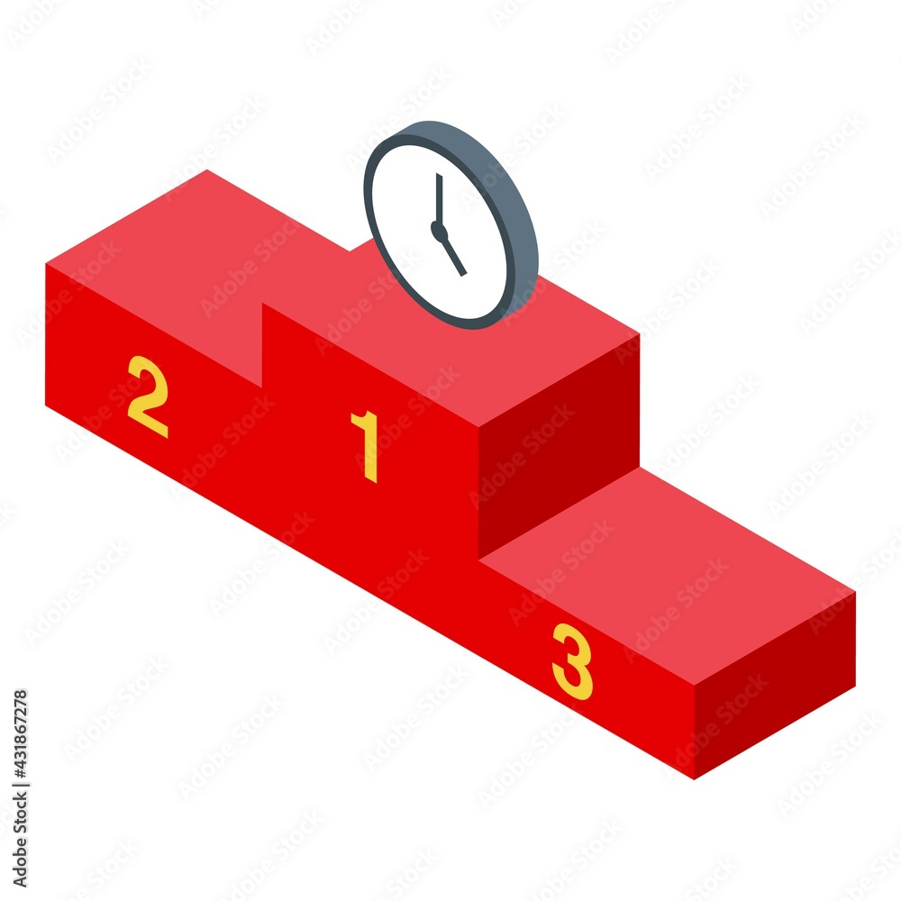 Poster time management icon. isometric of time management vector icon for web design isolated on white back