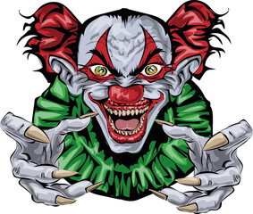 Scary Clown - horror clip art  print 