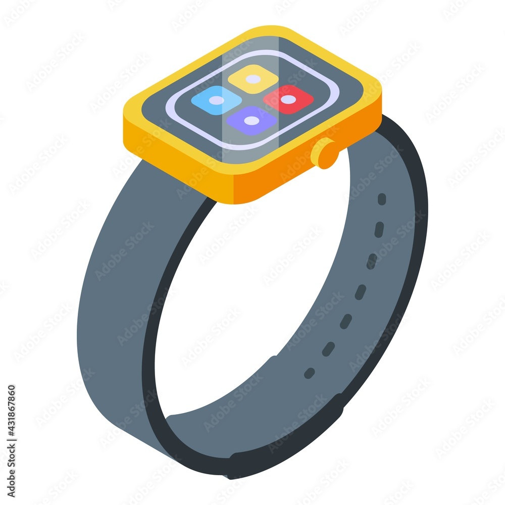 Poster smart watch icon. isometric of smart watch vector icon for web design isolated on white background
