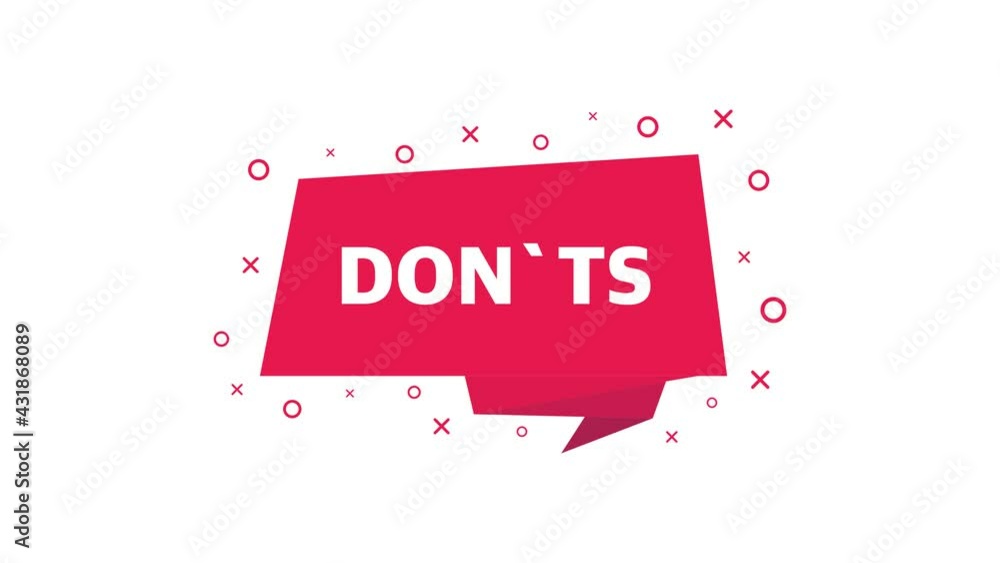 Poster button with ddonts. flat simple style trend modern red checkmark logotype graphic design. motion gra