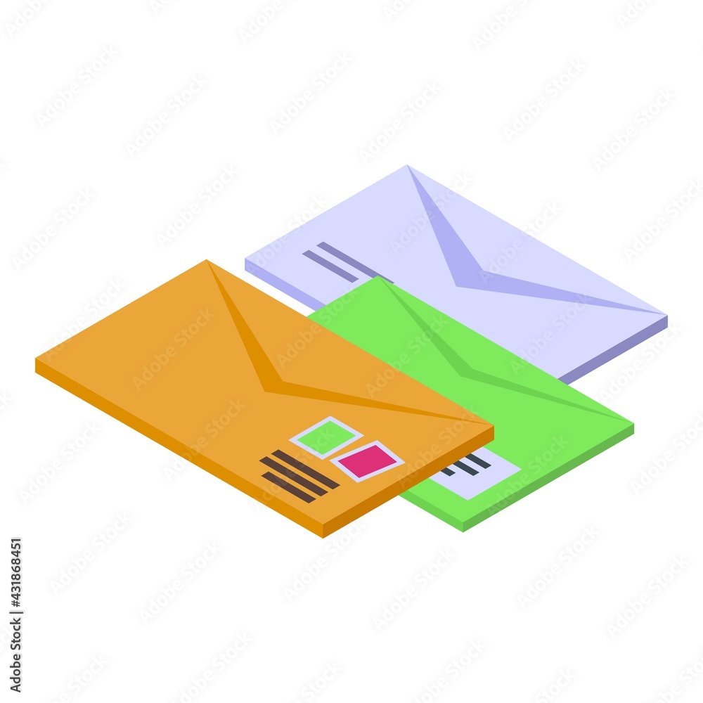 Poster email assistant icon. isometric of email assistant vector icon for web design isolated on white back