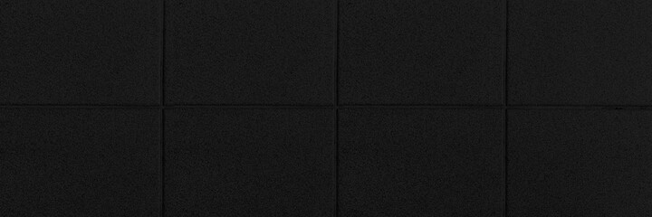 Panorama of Polished Granite Floor Tiles black texture and background seamless