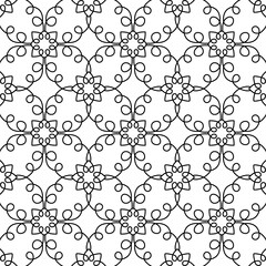 abstract black lines on white. minimalistic vector hand-drawn seamless pattern. simple elements for coloring