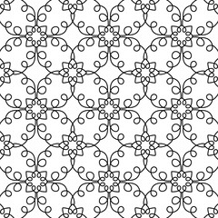 abstract black lines on white. minimalistic vector hand-drawn seamless pattern. simple elements for coloring