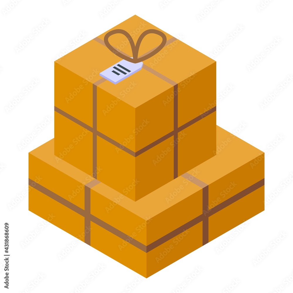 Poster delivery assistant icon. isometric of delivery assistant vector icon for web design isolated on whit