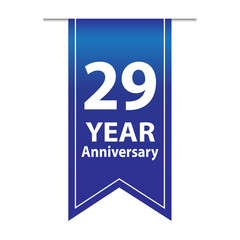 29 Years Anniversary Logo Blue Ribbon