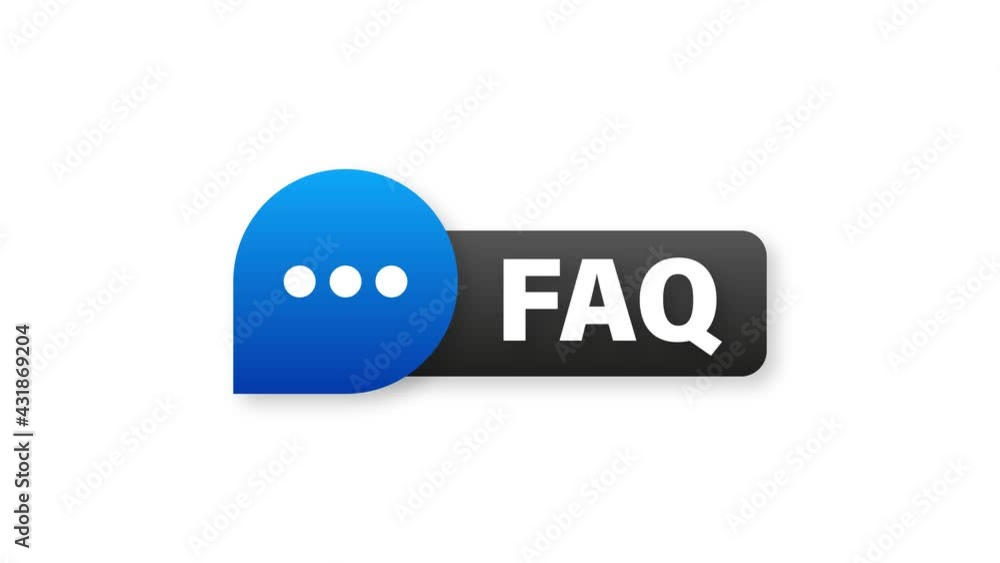 Poster frequently asked questions faq label. motion graphics.