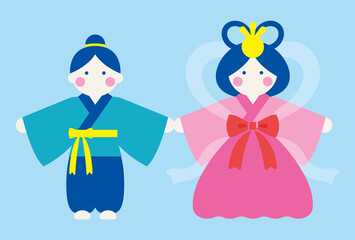 vector illustrations of Orihime and Hikoboshi for banners, cards, flyers, social media wallpapers, etc.