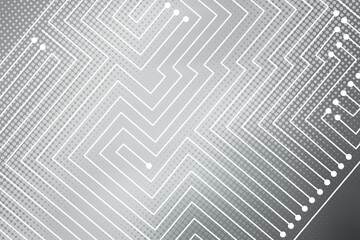 Gray halftone pattern with white line motion and network connection backdrop wallpaper. Clean Grey geometric background.