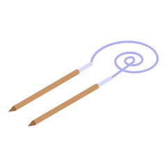 Knitting needles icon. Isometric of Knitting needles vector icon for web design isolated on white background