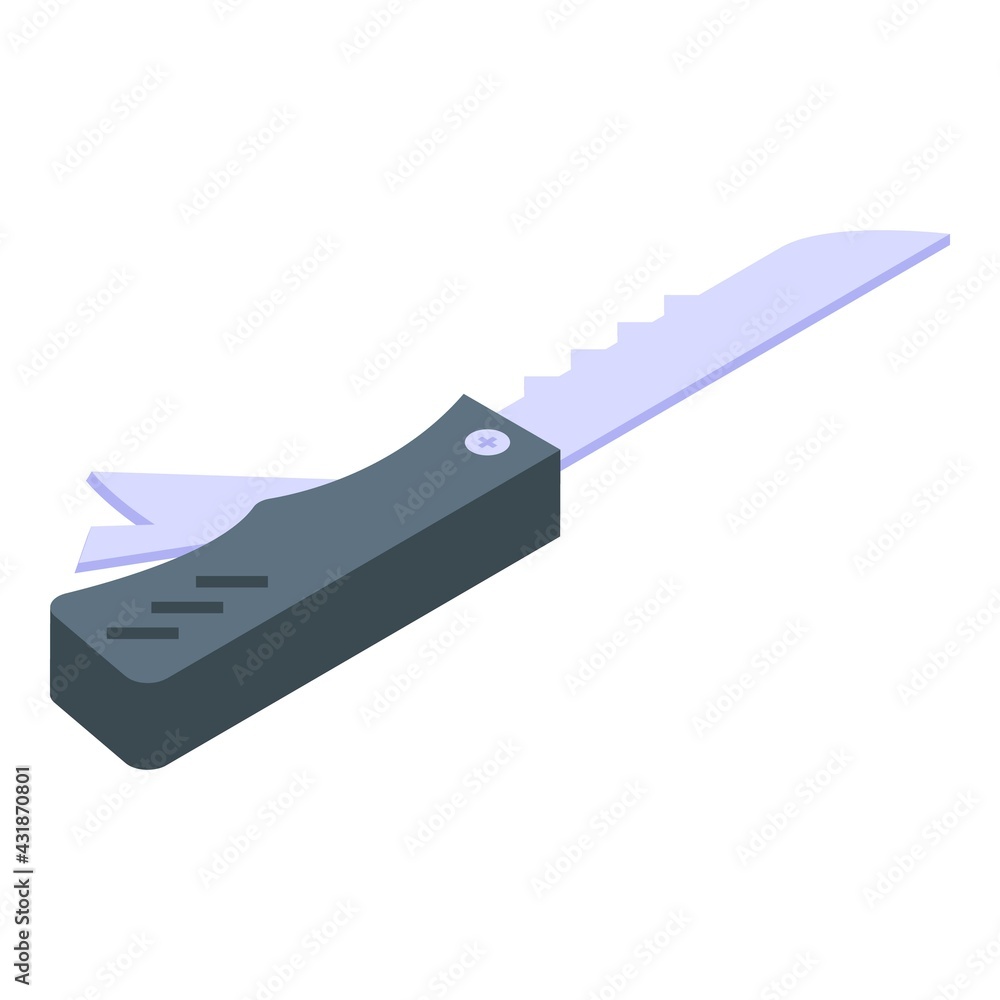 Poster multitool knife icon. isometric of multitool knife vector icon for web design isolated on white back