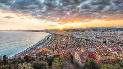 The city of Nice on the French Riviera
