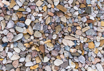 stone diffirent quartz sand background top view round