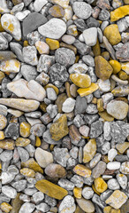 stone yellow dray diffirent quartz sand background top view round